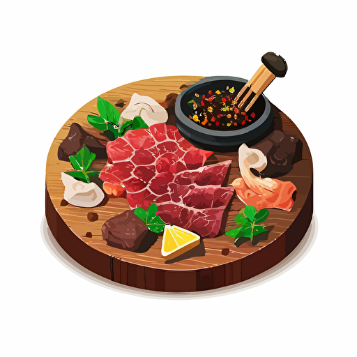 Yakiniku, vector art, white background