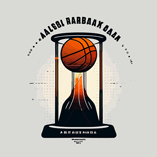 vector logo style basketball academy test-tube on the top basketball in front of minimalistic