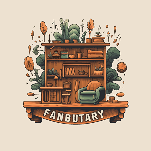 modern logo for furniture workshop, extremely detailed, Artemy Lebedev, behance, Studio Ghibli style, minimalistic, professional design, adobe illustrator, vector, no shadows, no text, on transparent background c 50 v 5