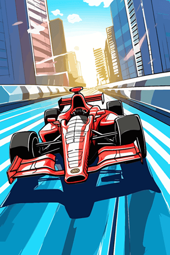 car racing sport event in cartoon vector style,