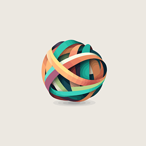 a logo of earth made of ribbons, simple, minimalistic, vector, trendy