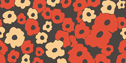 A pattern of poppies in vector style. Magic hour. Miyazaki.