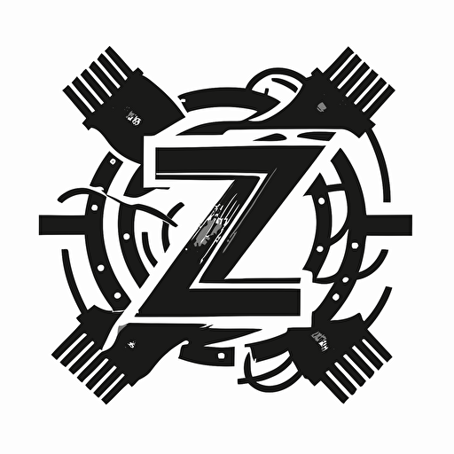 a lettermark of 2 letters Z and Z for a tech company, modern, vector,