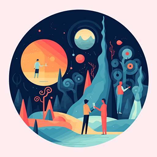 Person finding, realizing and paying attention to unique talents and differences from other people. Psychological concept of human authenticity, otherness and uniqueness. Flat vector illustration