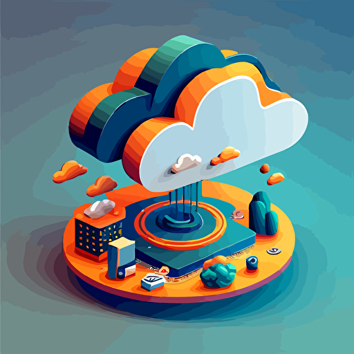 Vector illustration of a cloud platform