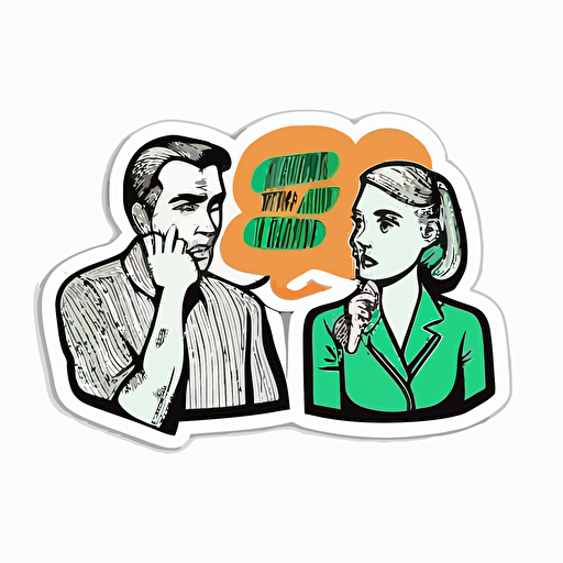 sticker, all about the benjamins you still talking scene, colorful, contour, vector, white background