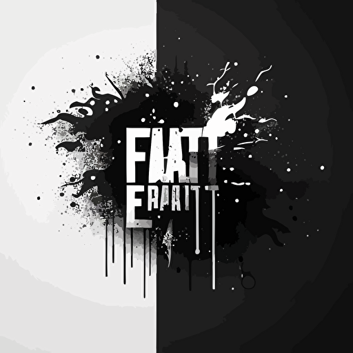 flat design logo, spray paint, vector, black and white, minimal