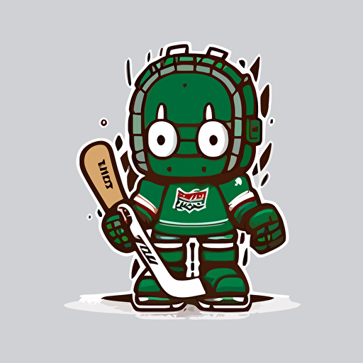 hockey goalkeeper minimalist vector mascot style