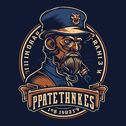 a vector friendly illustrative logo for a hockey team called the Tampa United Privateers that uses only 4 colors