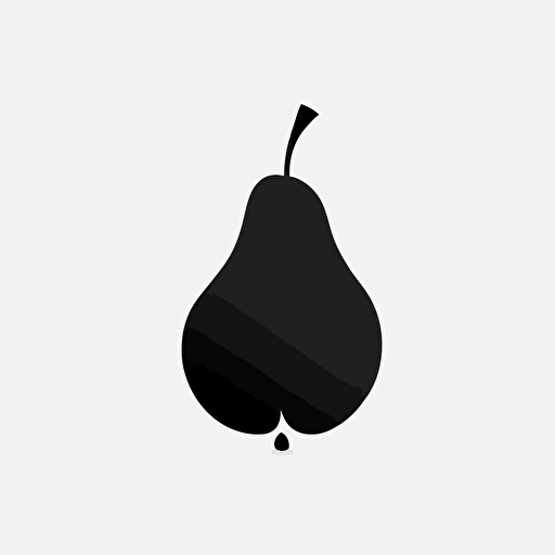 simple minimalistic iconic logo of a pear. black vector on white background. v5