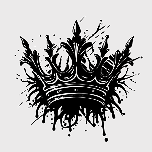 black and white vector logo of a crown
