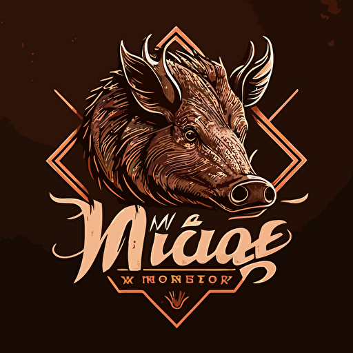 vector based logo for a wild hog