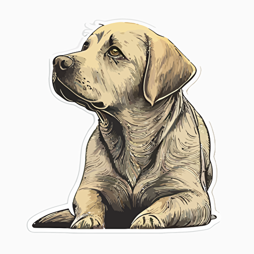 cute labrador dog drawing, vector, sticker