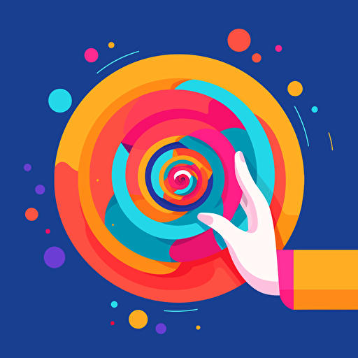 Vector illustration of Throwing Circle Toy for a poster. The style is colourful, fluid and contempory, Modern flat vector concept illustrations.