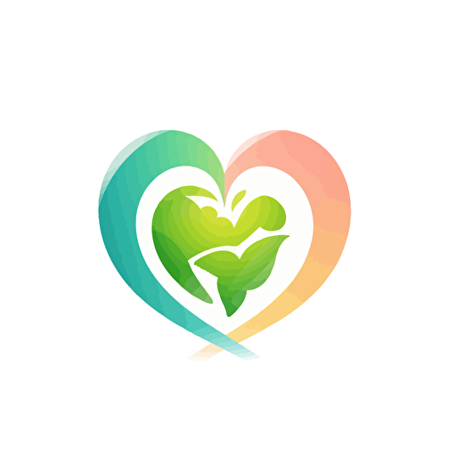 simple elegant logo of an earth heart, vector, colorful
