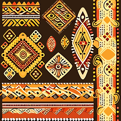 zulu patterns 2d flat color, vector art