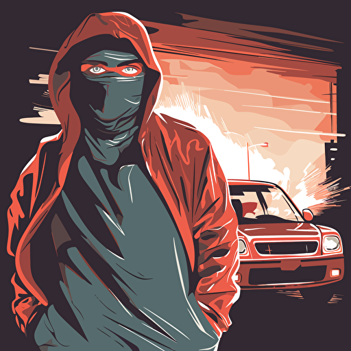 car theft, street level gangsta, vector art