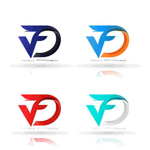 simple logo design letters "F, V", flat 2d, vector, white background, business style