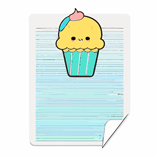 sticker design, lined paper for writing, cute, vector, flat picture