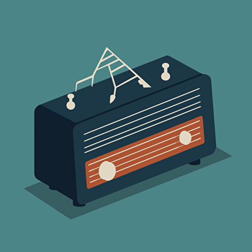 create a simple vector-style pictogram with radio-wawes