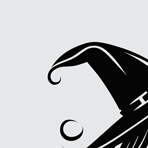 simple flat beautiful beer drinking witch logo, black and white, white background, vector style