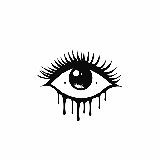 a minimalisitc cartoon, pop up art style logo of one eye, black vector, white background