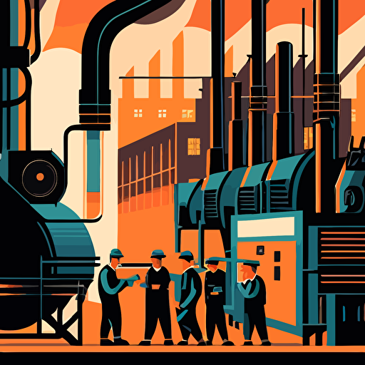 This category includes vector images of various types of factories. You will find illustrations of industrial buildings, smokestacks, machinery, and workers at work. These images capture the complex and bustling environment of factories.