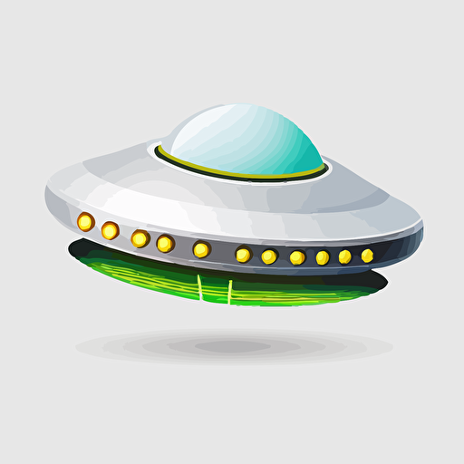 simple ufo, vector, game art, white background