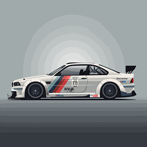 simple vector illustration of BMW M3 race car, side view