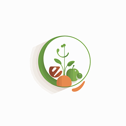 Simple vector plate shape logo with healthy food, diet company, solid white background. –no text