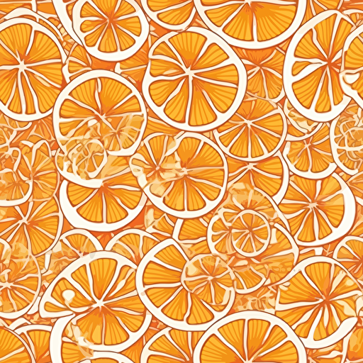 2D image of orange slices, vector, monochromatic colors, duotone, white background
