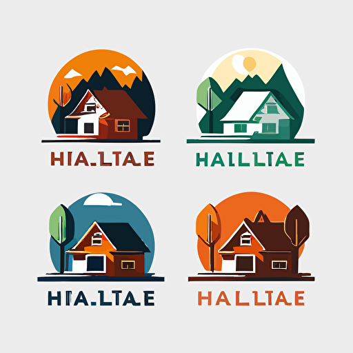 flat vector logos for housing simple colors