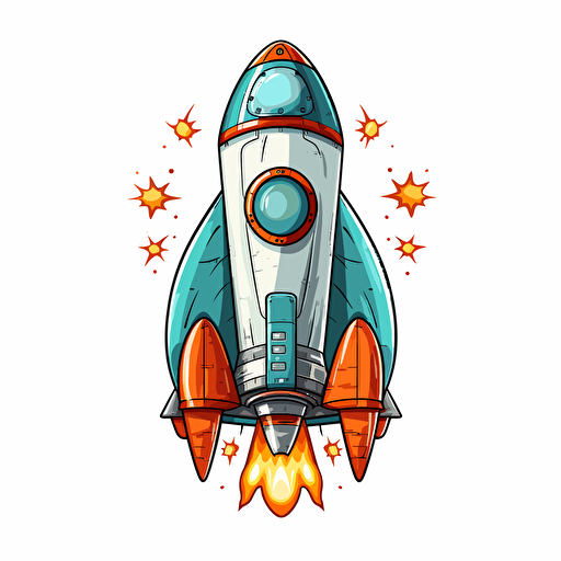 vector drawing of a rocket ship