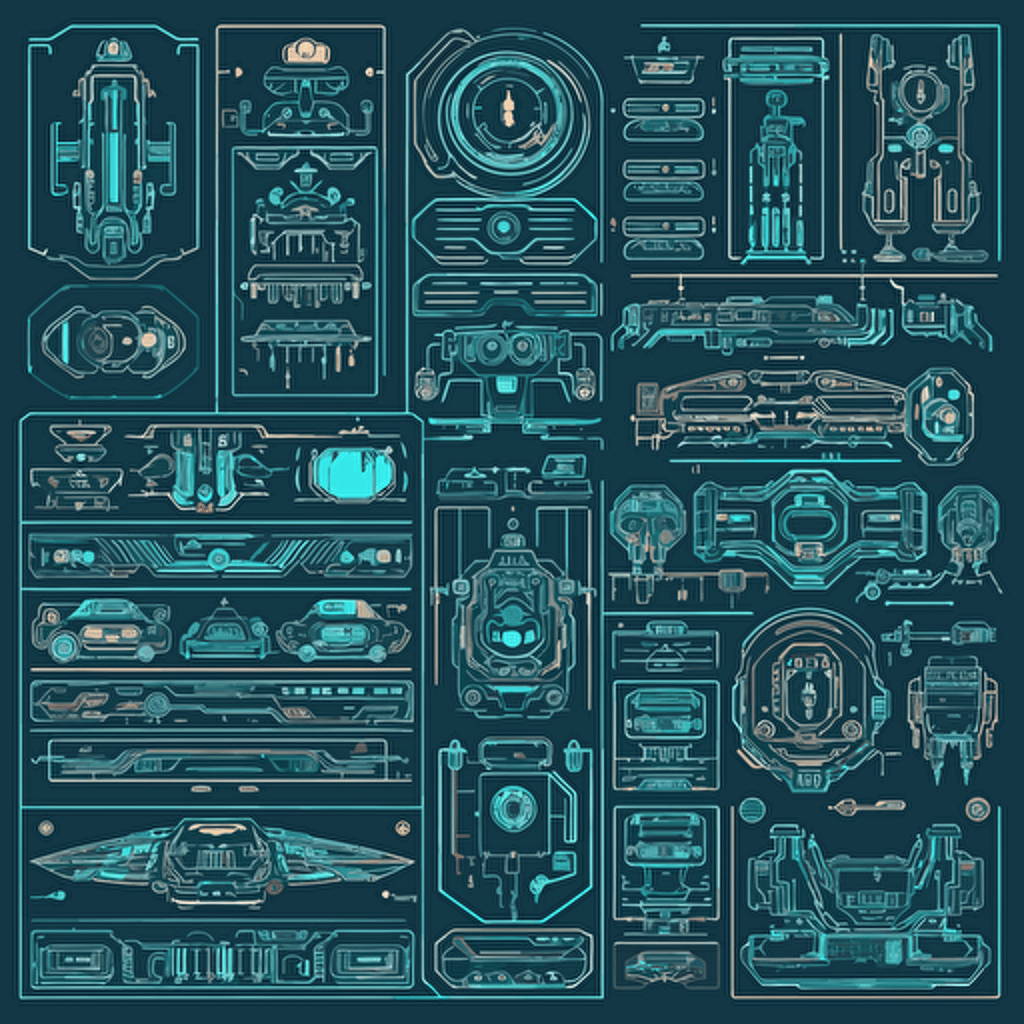 vector sci-fi hi-tech decals sigils ::sprite sheet