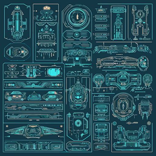 vector sci-fi hi-tech decals sigils ::sprite sheet
