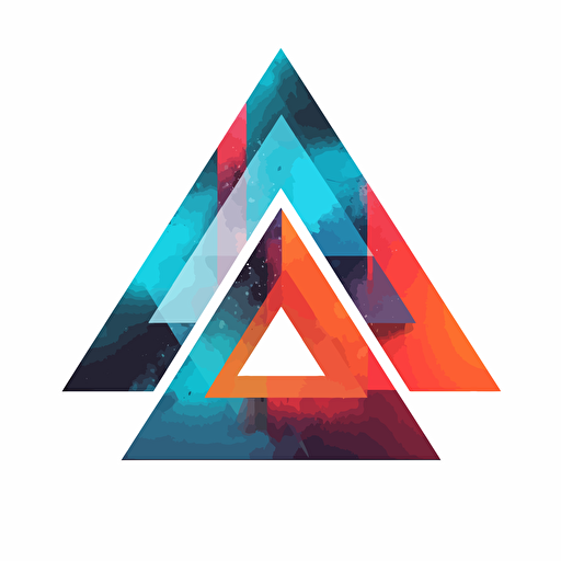 overlapping triangles and diamond shapes for a vector art logo