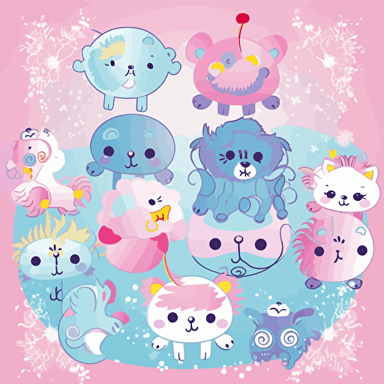 Vector, illustration, cute animals, lion, children, happiness, sweetness, cotton,5 caribbean,1 chromatic,1 dripping paint,1 flower of life,1 strobe,1 accent lighting,,1 magnification,,1 baby pink color,1 baby blue color,1 CYMK,1 cyan,1 hot pink color,1 lavender color,1 pastel,1 pink,1 cotton 6144x6144
