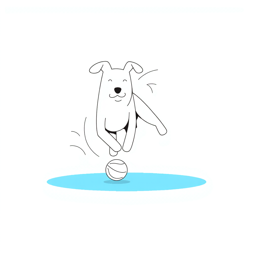 a dog playing with a ball
