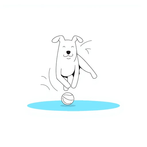 a dog playing with a ball