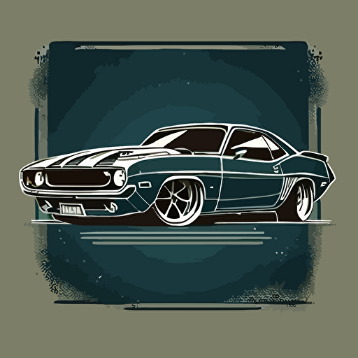 muscle car simple vector
