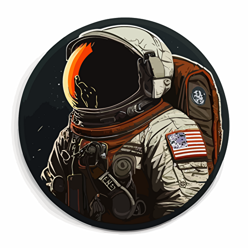 astronaut patch, vector, 2d,