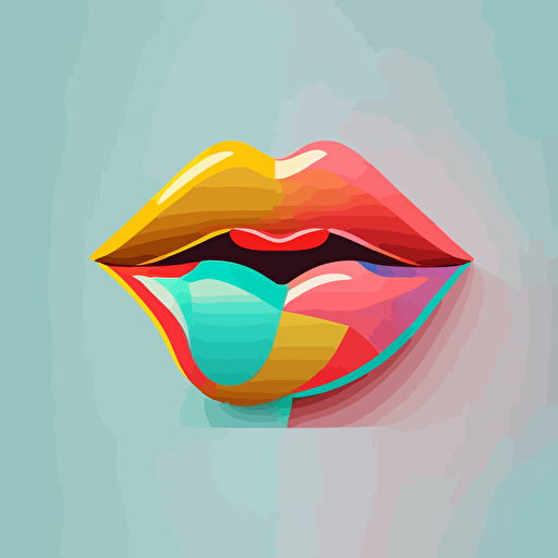 lip, colorful, simple, logo, vector