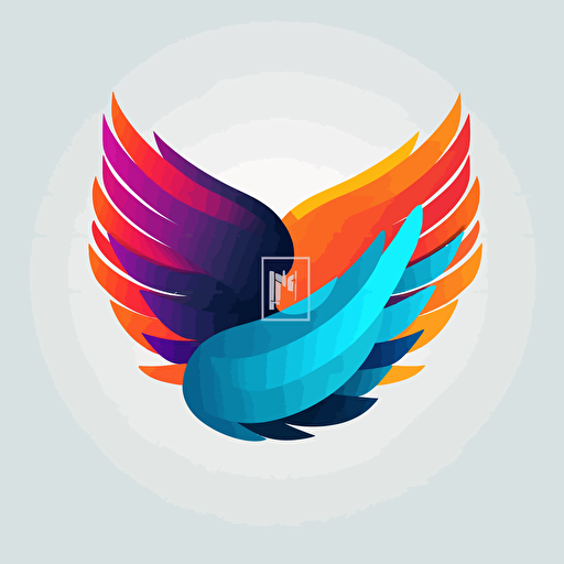 Logo, vector, wing at a chatbox flying, with this colors #F8564#