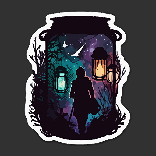 I am out with lanterns looking for myself, vector sticker