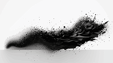 isolated black vector illustration Abstract Futuristic Wave Particles, white solid background, ultra detail, ultra high resolution