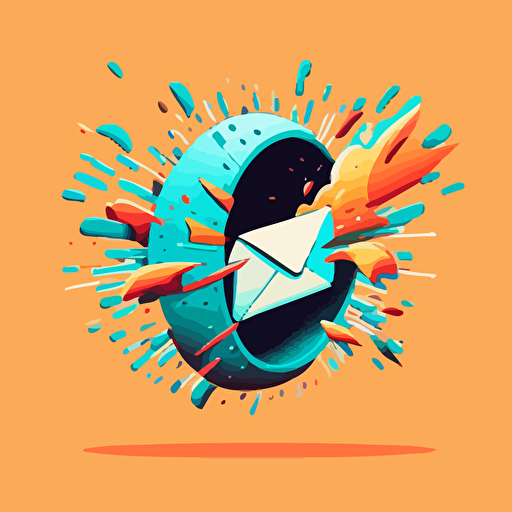 a vector illustration showing an incoming email