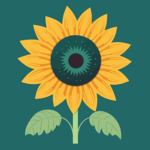a simple vector like flat style sunflower