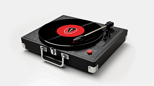 vinyl record player, NBA team logo, vector, black red