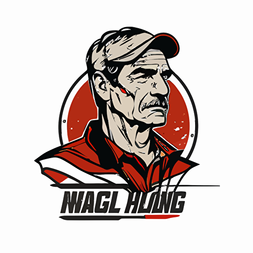 An NFL coach, sports logo style, vector, white background, simple