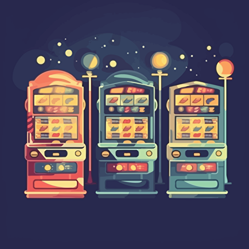 Background with slot machines in vector style